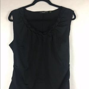 Tahari Womens Blouse Size L Rouged Black